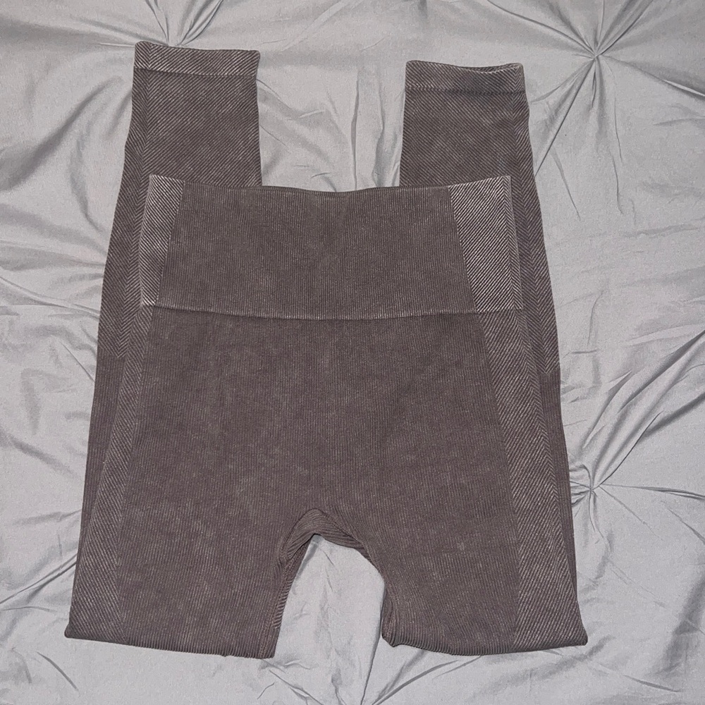 Target Purple And Brown Bundle Pair Of Ribbed Stretch Leggings - Picture 10 of 13